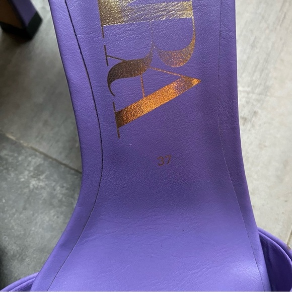 Zara heeled‎ sandal with chain Lilac Size 6.5 - Picture 6 of 8